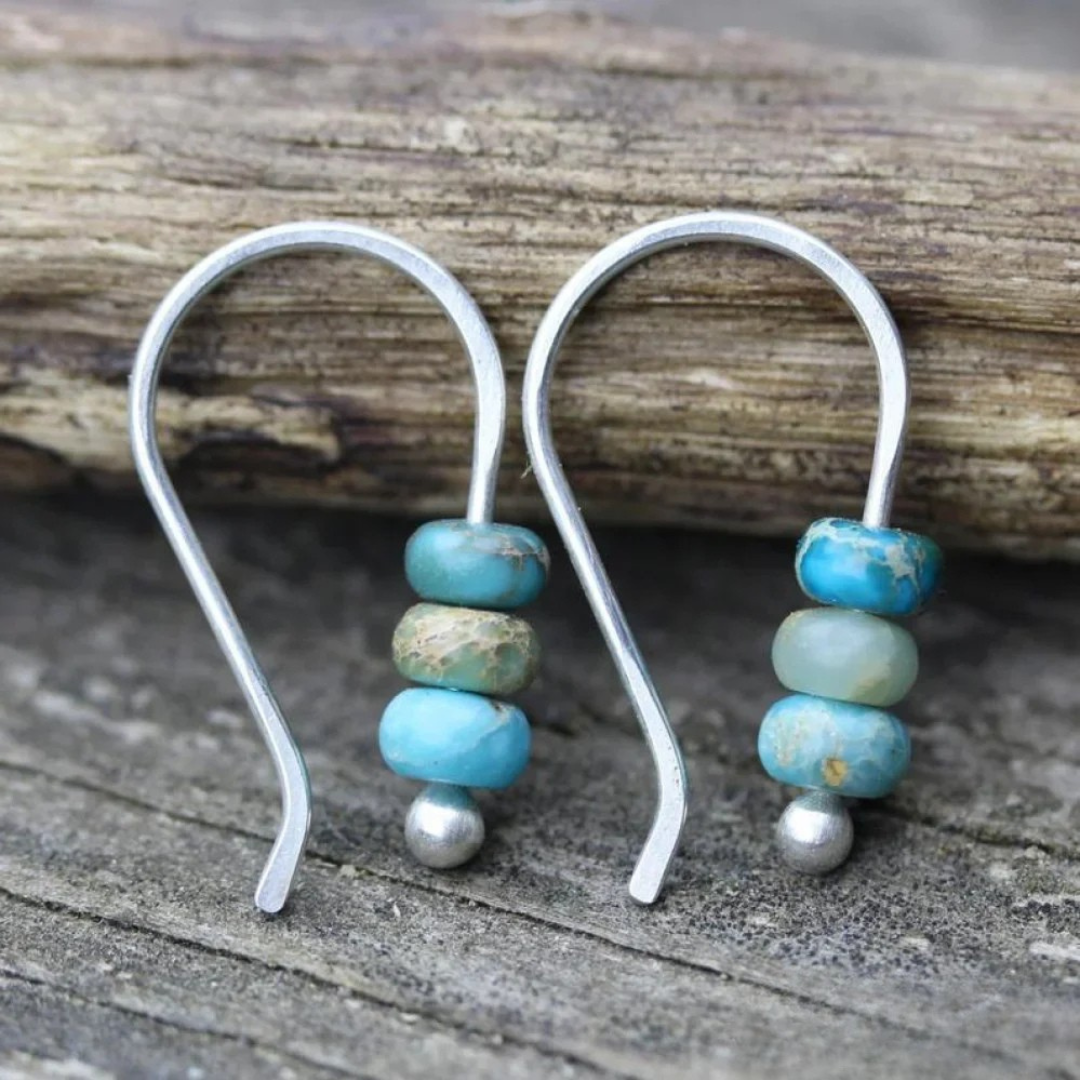 Pendientes de perlas en color turquesa