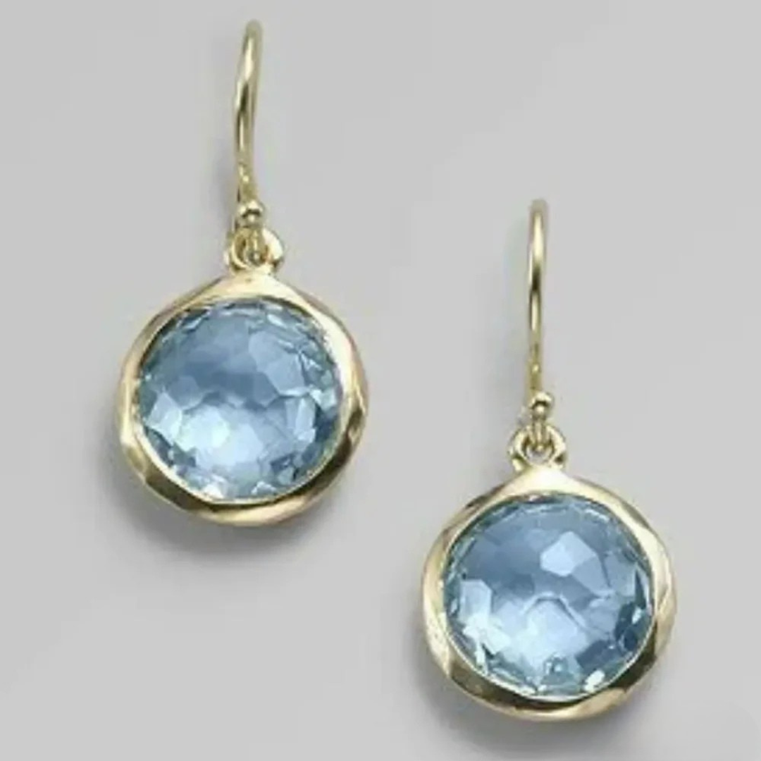 Pendientes Vintage Azul con Cristales Incrustados