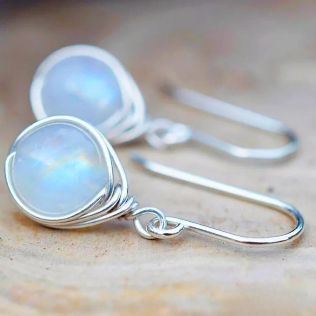 Pendientes Retro de Piedra Lunar