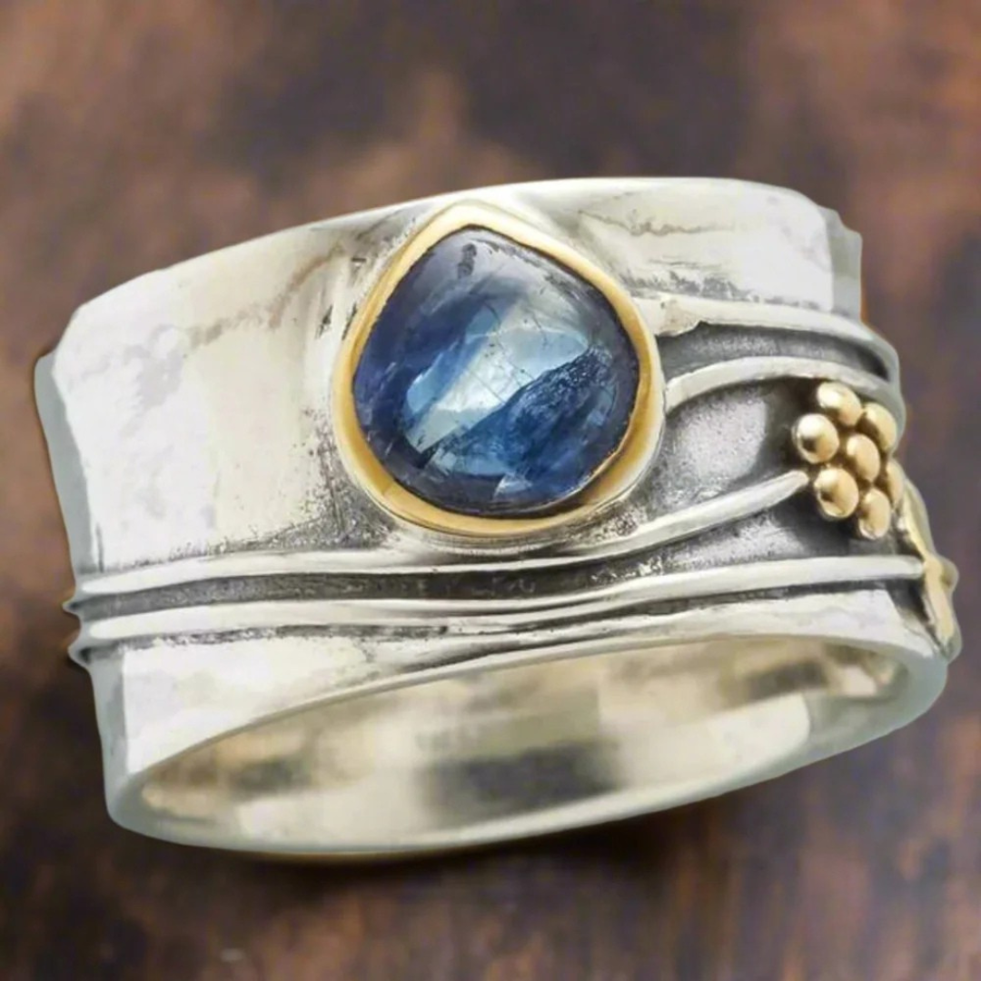 Anillo Bohemio de Meditación con Piedras Preciosas