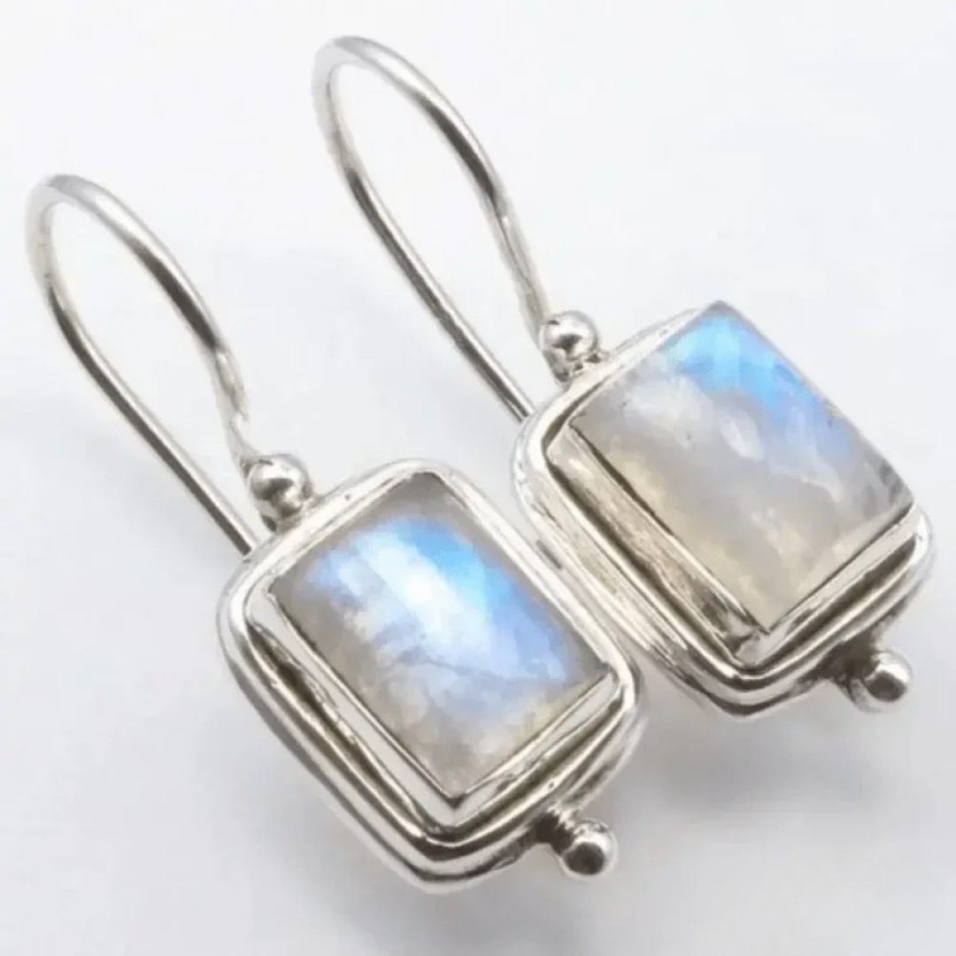 Pendientes Vintage de Piedra Lunar