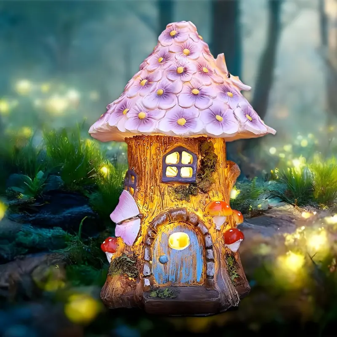 Lámpara de Hadas Cottage con Cristales de Vidrio