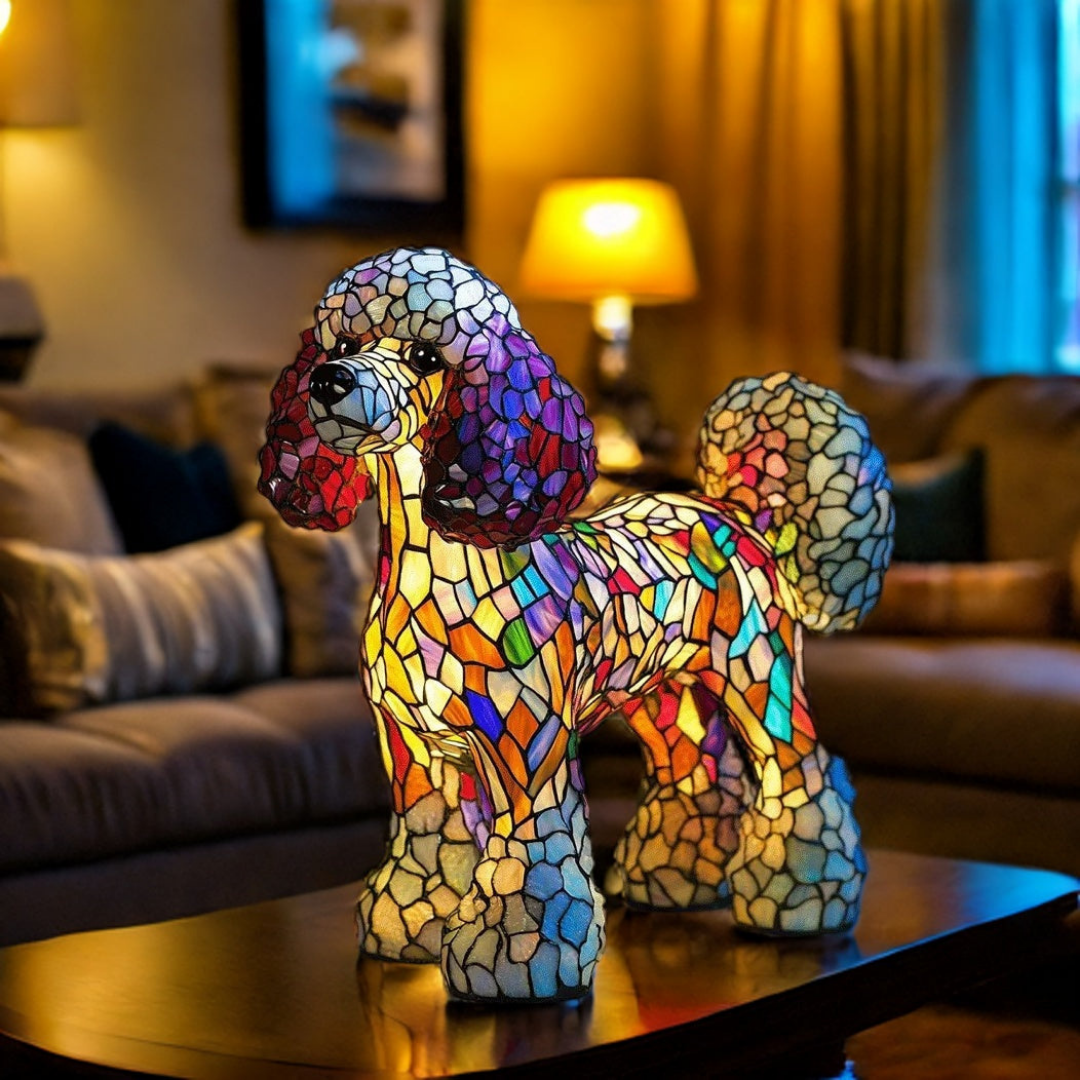 Lámpara de Vidrio Templado con Diseño de Poodle