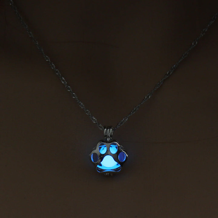 Collar Luminoso de Patas – Colgante de Animal que Brilla en la Oscuridad