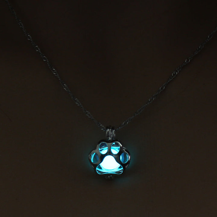 Collar Luminoso de Patas – Colgante de Animal que Brilla en la Oscuridad
