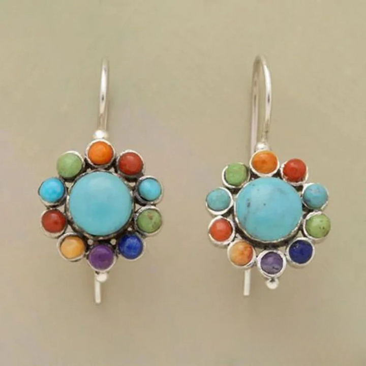 Pendientes Coloridos en Rojo y Turquesa