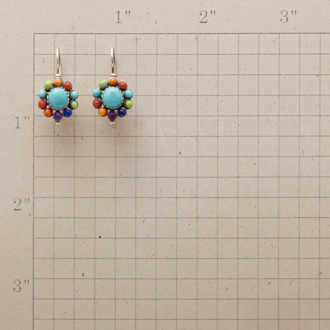 Pendientes Coloridos en Rojo y Turquesa