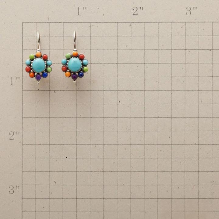 Pendientes Coloridos en Rojo y Turquesa
