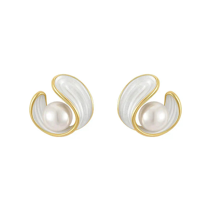Pendientes de Lujo en Oro con Ópalo Blanco y Perlas