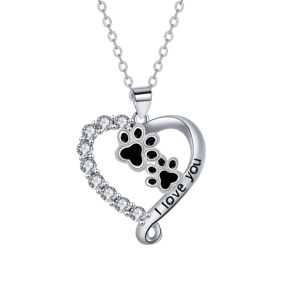 Cadena Vriend de Pata de Hart en Plata y Negro