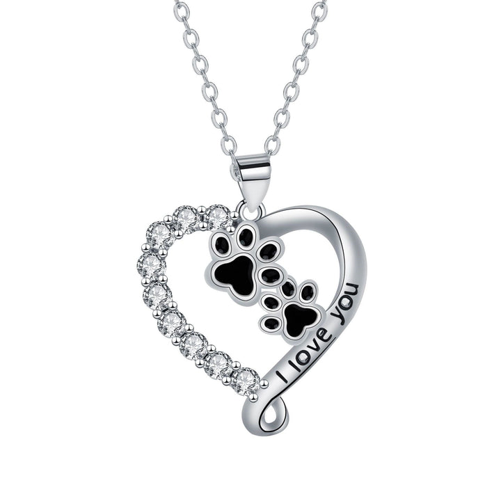 Cadena Vriend de Pata de Hart en Plata y Negro