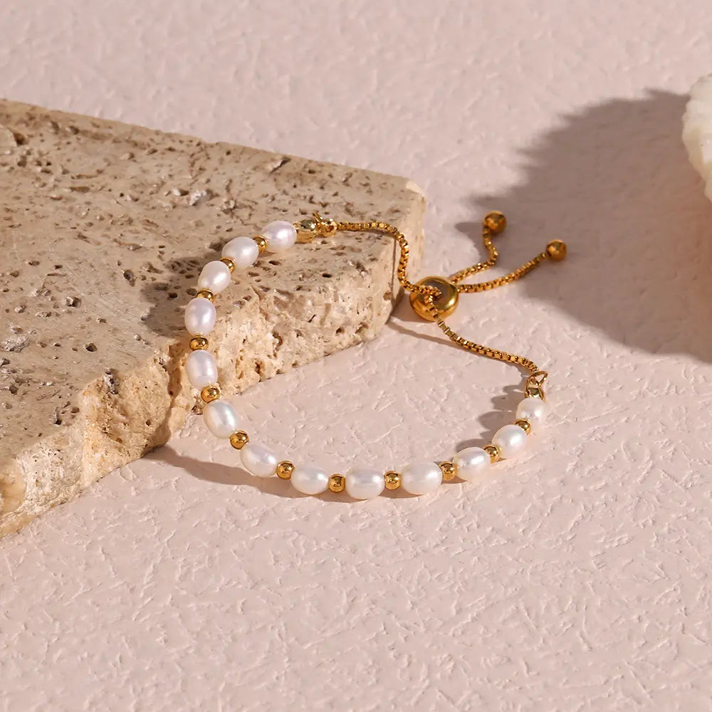 Pulsera Clásica de Perlas Naturales