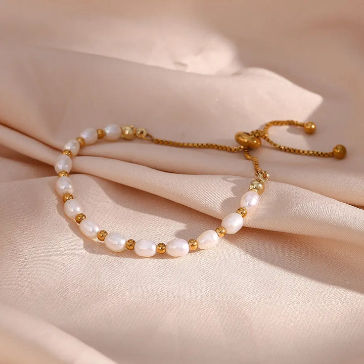 Pulsera Clásica de Perlas Naturales
