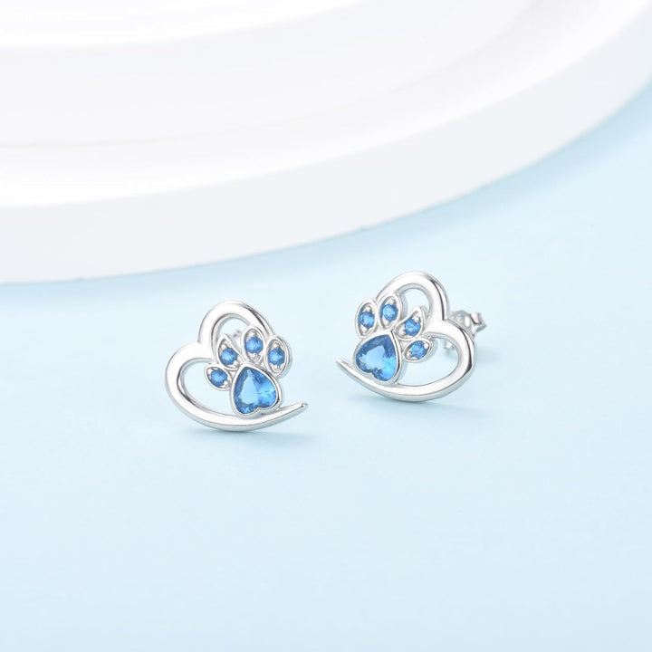 Pendientes de Huella y Corazón – Joyería Ideal para Amantes de los Animales