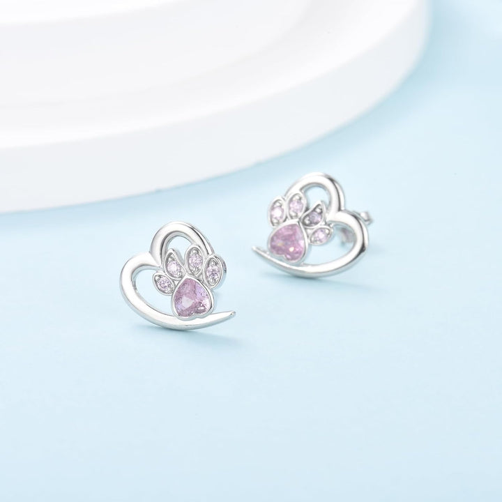 Pendientes de Huella y Corazón – Joyería Ideal para Amantes de los Animales