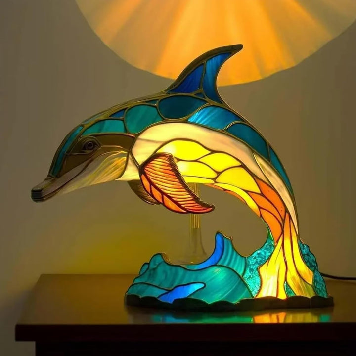 Mesita de Luz Bohemia con Diseño de Delfín
