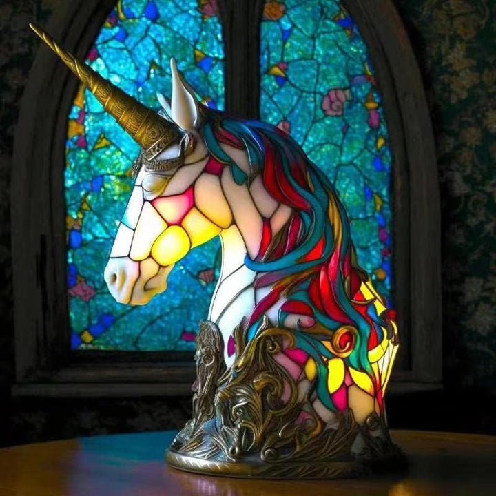 Lámpara de Vidrio de Unicornio con Acabado Texturizado