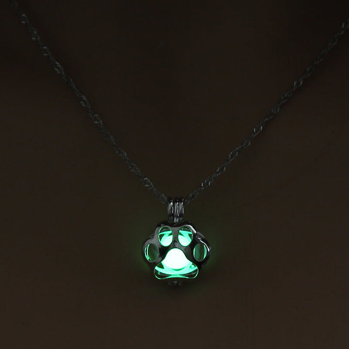 Collar Luminoso de Patas – Colgante de Animal que Brilla en la Oscuridad
