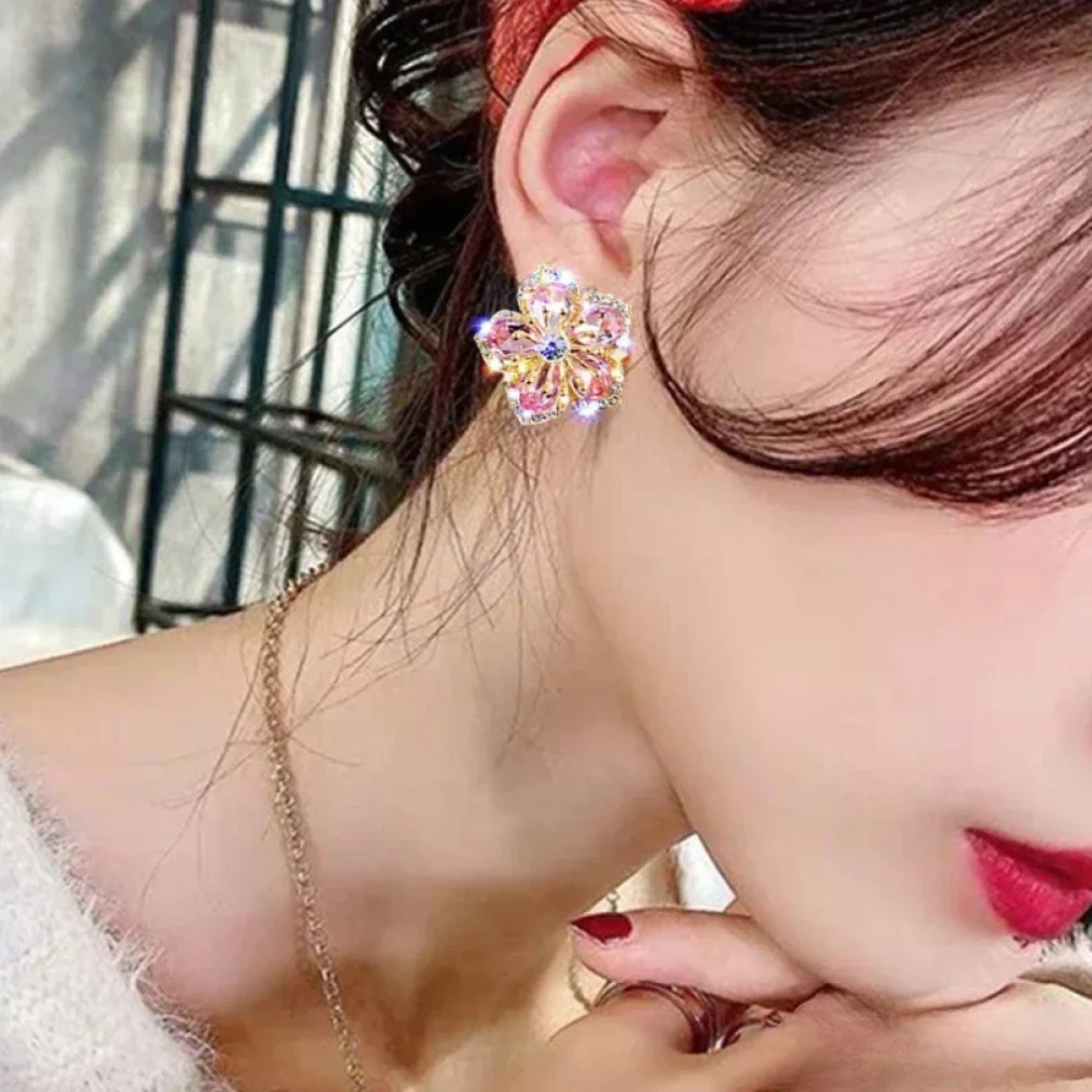 Pendientes Multicolores de Zirconia en Plata de Ley