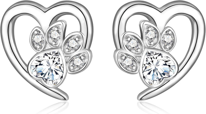Pendientes de Huella y Corazón – Joyería Ideal para Amantes de los Animales