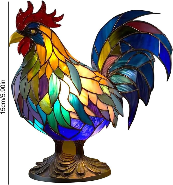 Lampara de Vidrio en Forma de Gallo