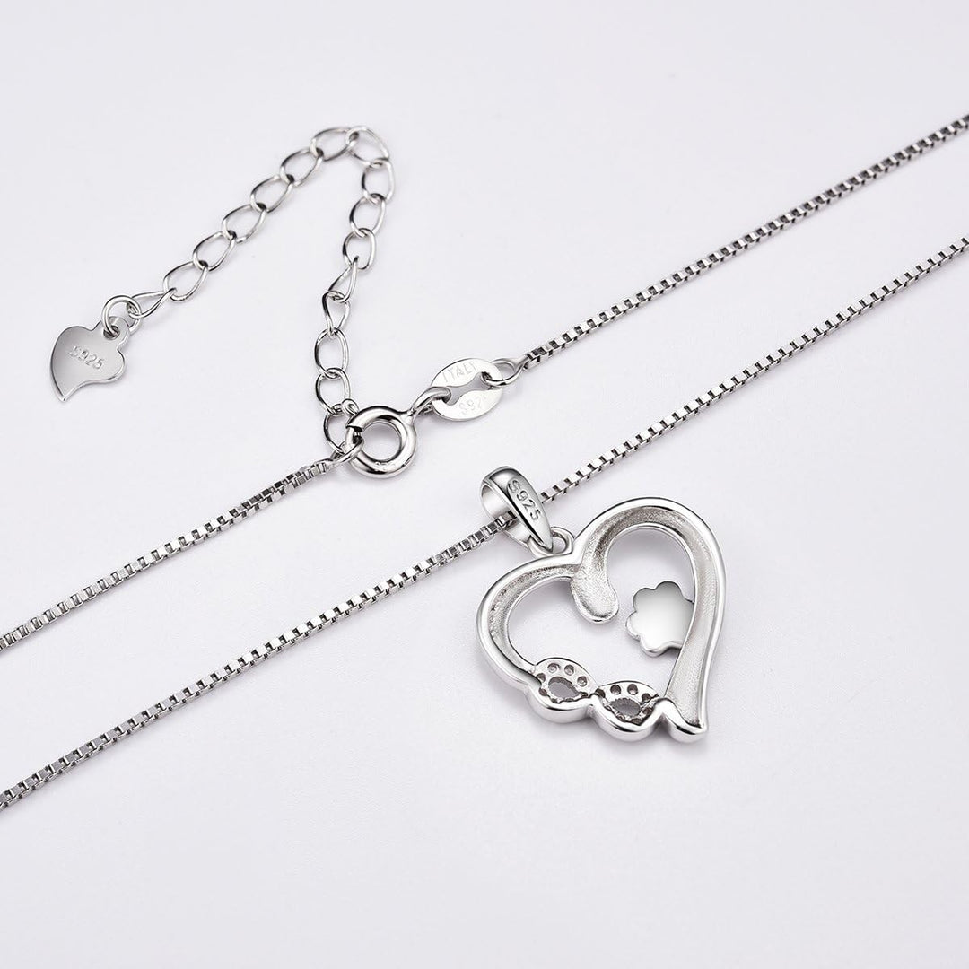 Collar con Huella y Corazón con Colgante Infinito