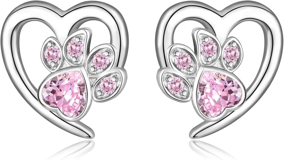 Pendientes de Huella y Corazón – Joyería Ideal para Amantes de los Animales