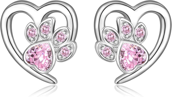 Pendientes de Huella y Corazón – Joyería Ideal para Amantes de los Animales