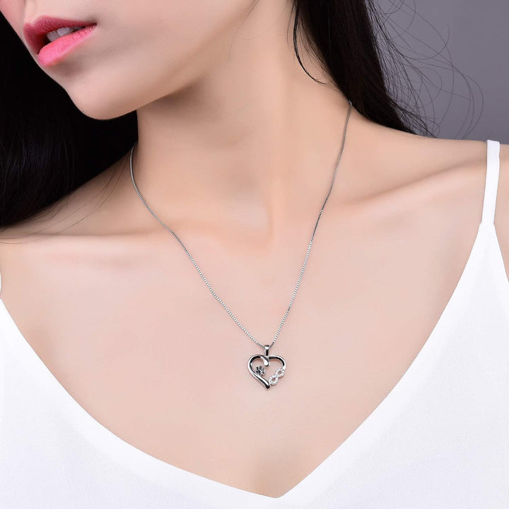 Collar con Huella y Corazón con Colgante Infinito
