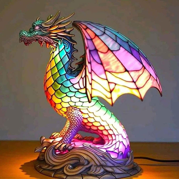 Lámpara Bohemia de Resina con Diseño de Dragón