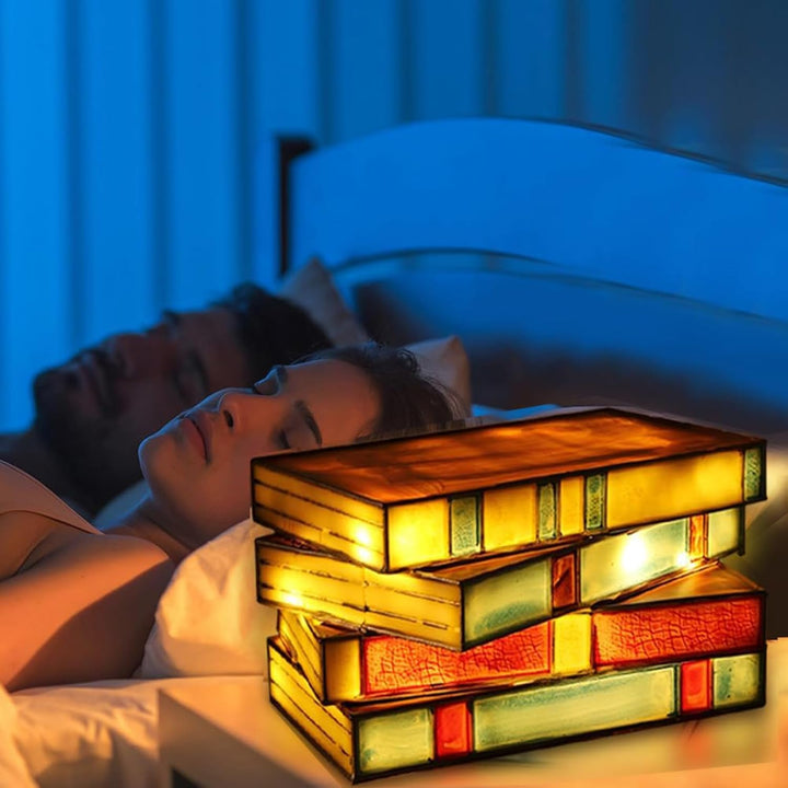 Lámpara de Libro de Vidrio Apilado