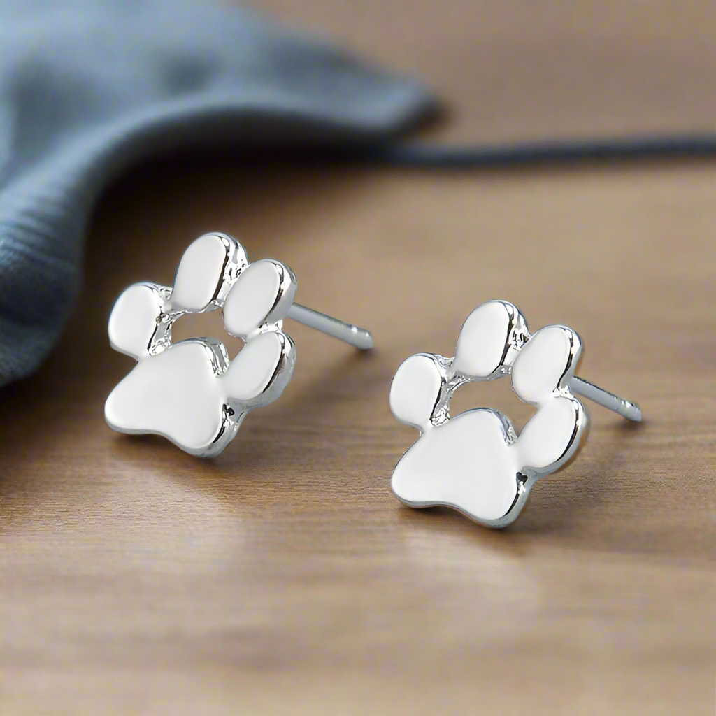 Pendientes Hipoalergénicos con Diseño de Huellita