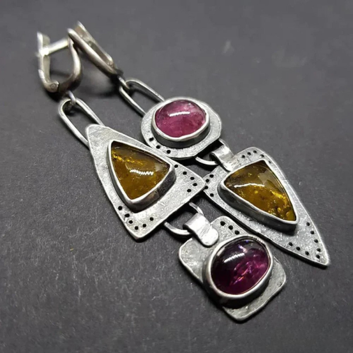 Pendientes vintage de triángulos geométricos