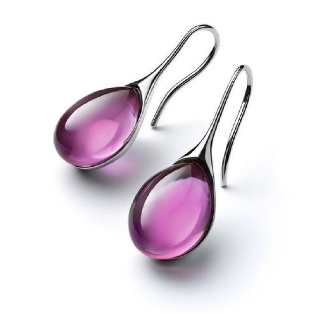 Pendientes de cristal en tonos dorado y plateado