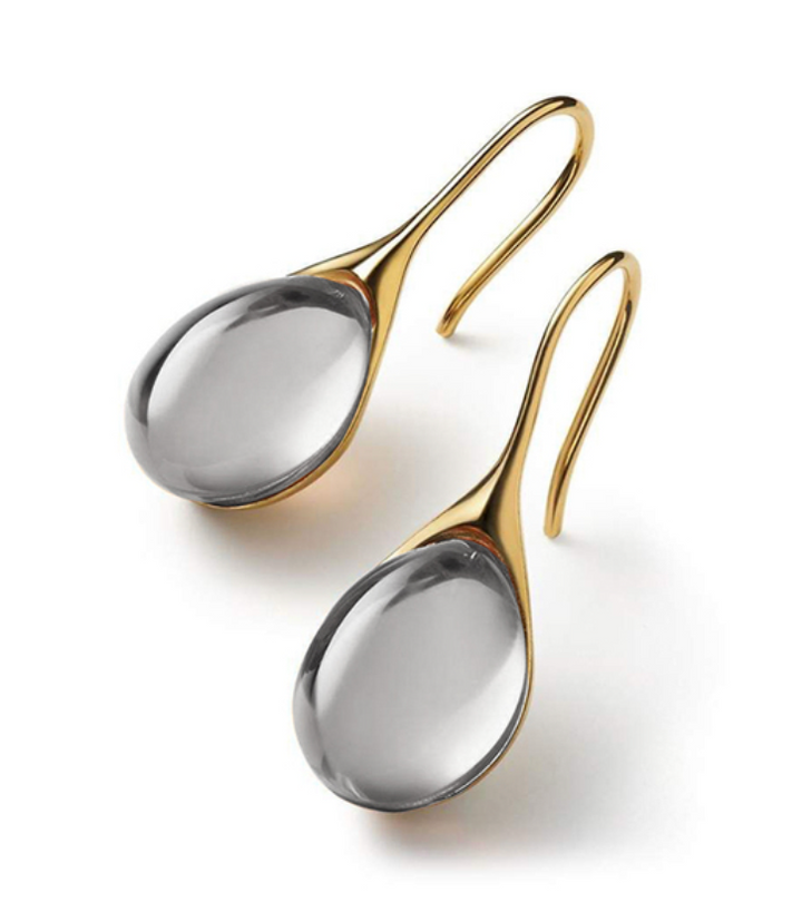 Pendientes de cristal en tonos dorado y plateado