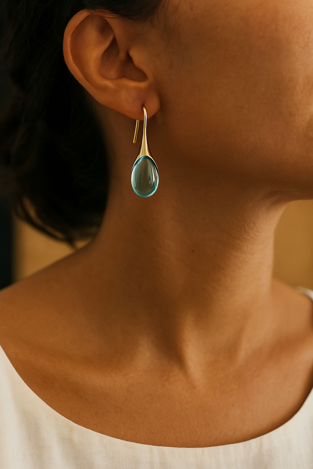 Pendientes de cristal en tonos dorado y plateado