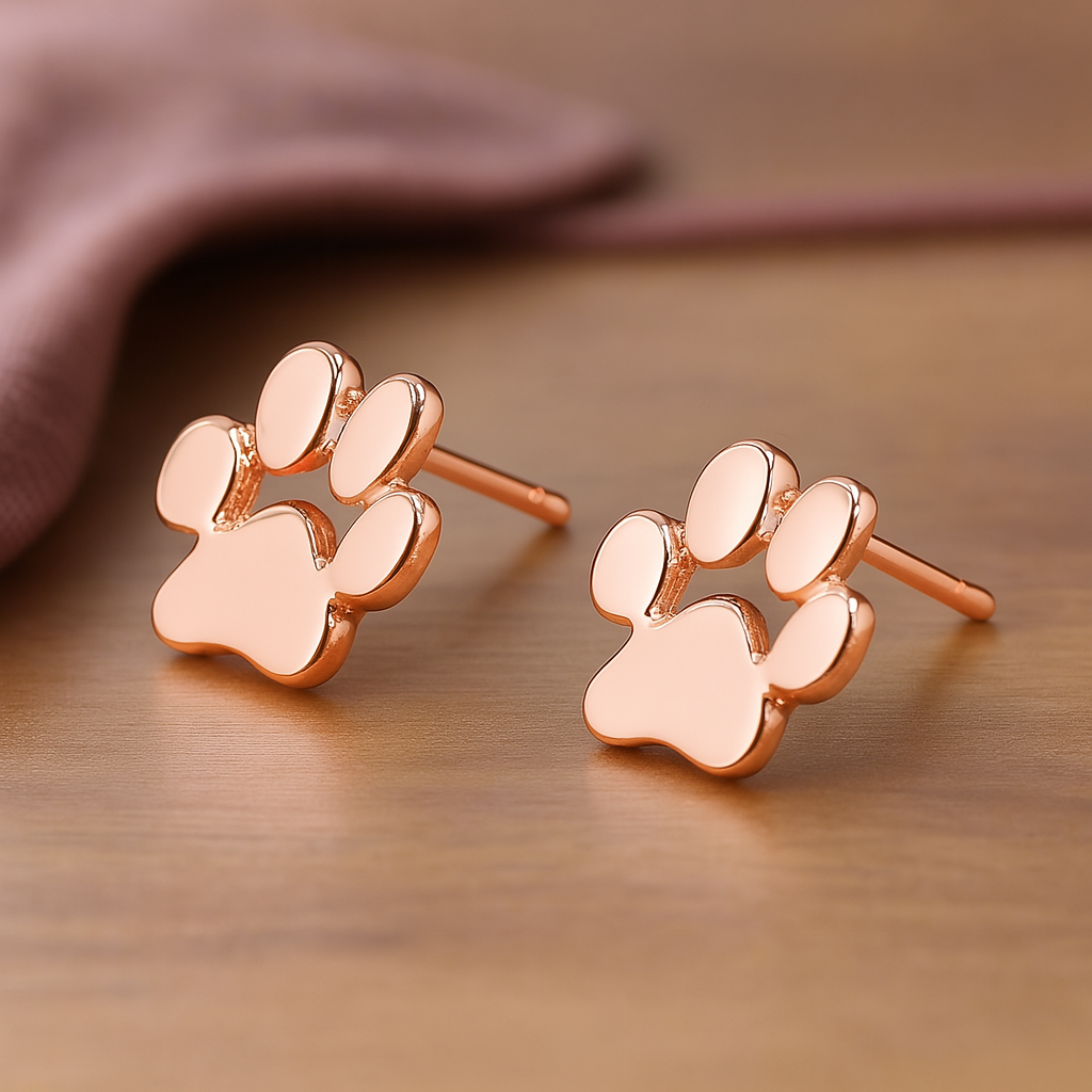 Pendientes Hipoalergénicos con Diseño de Huellita