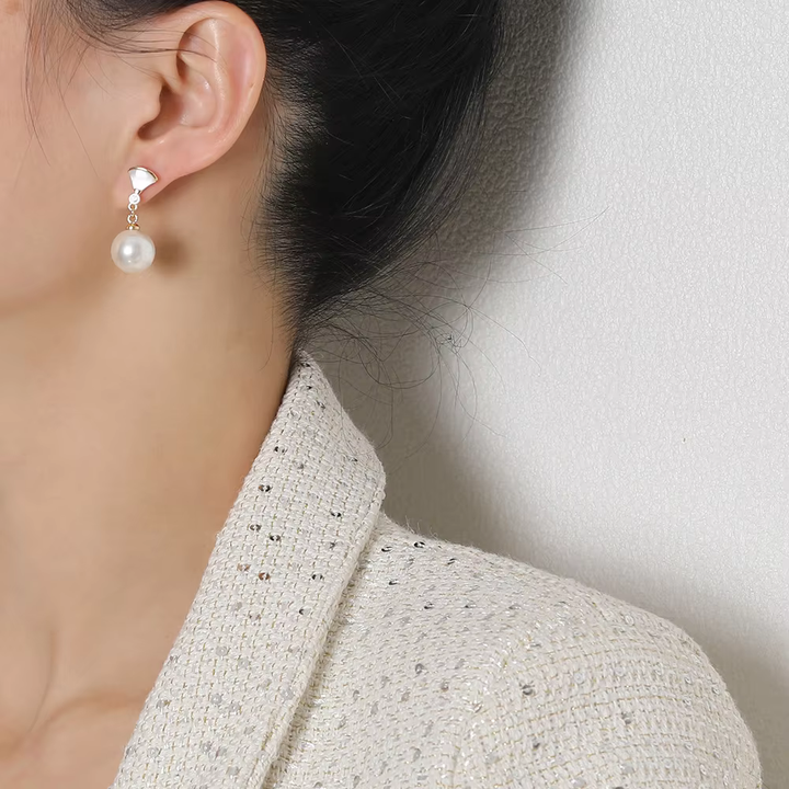 Pendientes Retro de Plata con Perlas