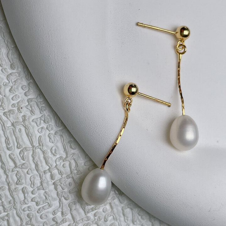 Pendientes de Perlas de Agua Dulce Francesas