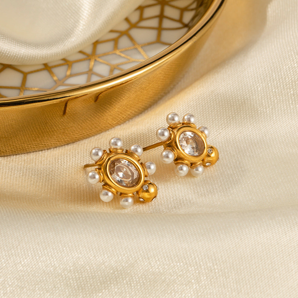 Pendientes de Oro Elegantes con Perlas Naturales