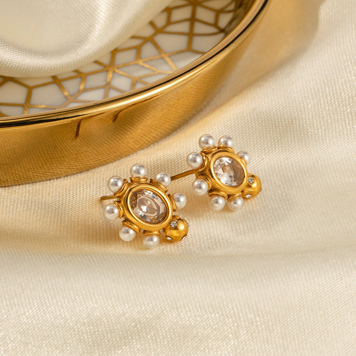 Pendientes de Oro Elegantes con Perlas Naturales