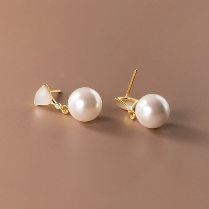 Pendientes Retro de Plata con Perlas