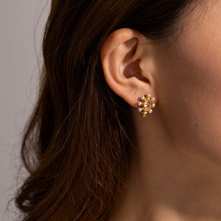 Pendientes de Oro Elegantes con Perlas Naturales