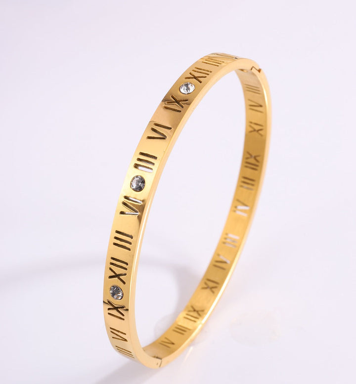 Pulsera de Titanio con Diseño de Números Romanos
