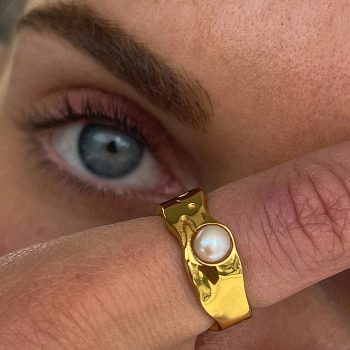 Anillo Vintage con Perla Natural