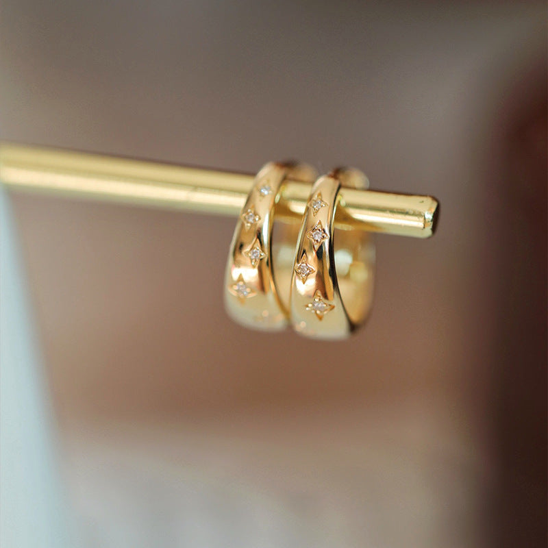 Pendientes de Plata Premium con Baño de Oro