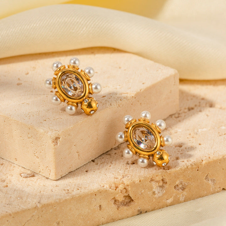 Pendientes de Oro Elegantes con Perlas Naturales
