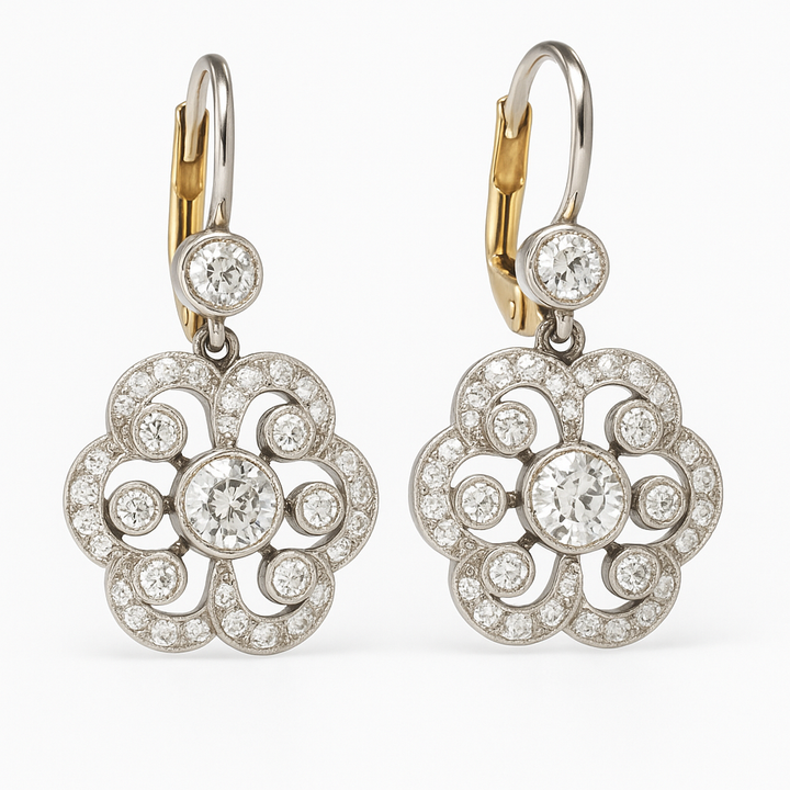Pendientes Vintage de Cristal con Diseño de Mandala