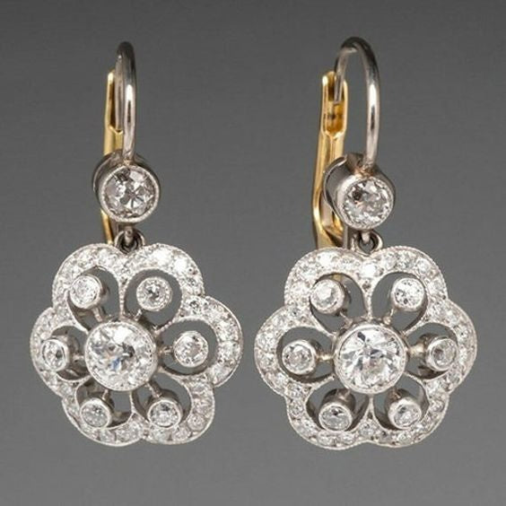 Pendientes Vintage de Cristal con Diseño de Mandala