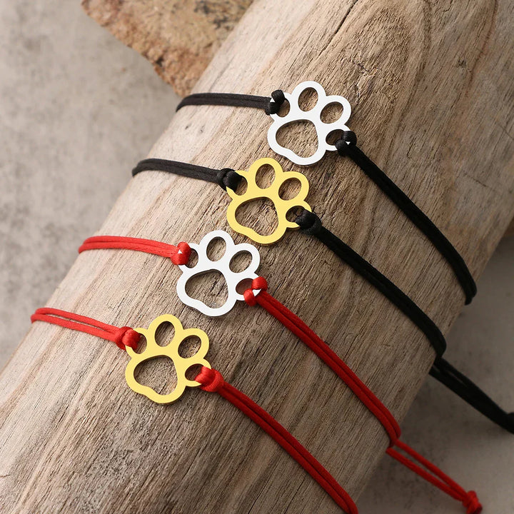 Pulsera de Tobillo Ajustable con Cuerda Negra y Roja